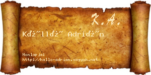 Kálló Adrián névjegykártya