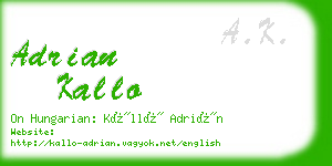 adrian kallo business card